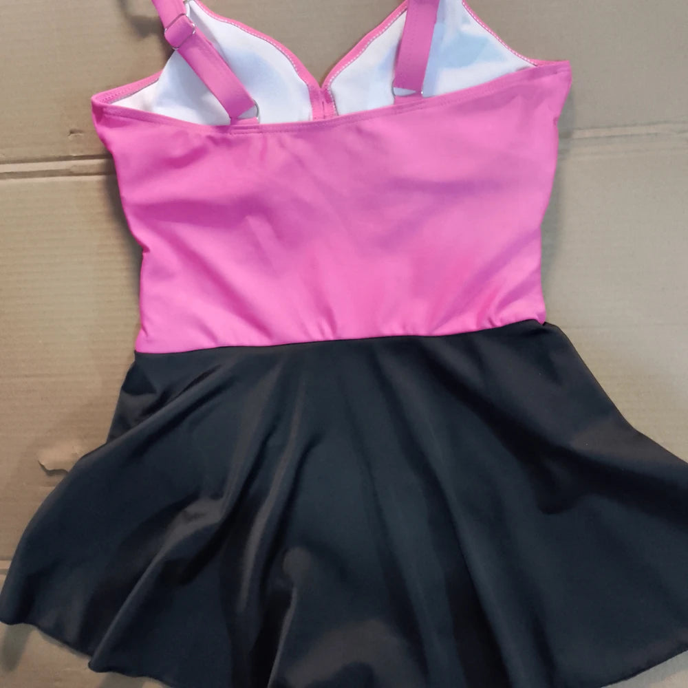 8 Colors Cute Women Swimdress Tummy Control Sexy One Piece Slim & Comfortable Ruched & Cross Swimwear Elastic Beachwear