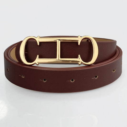 Luxury Brand Pu Leather Belt For  Women Designer Alloy Buckle Waist Strap Female Jeans Trouser Dress Waistband