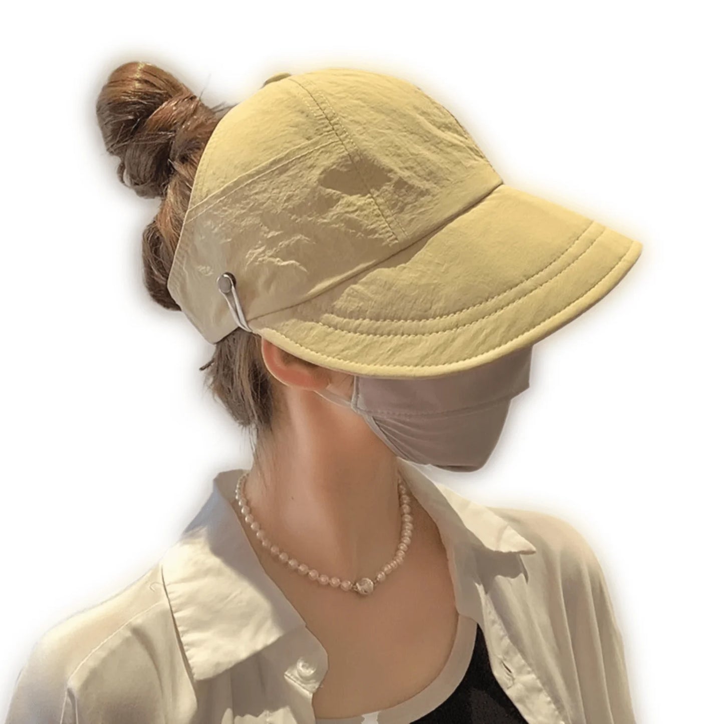 Foldable Wide Brim Ponytail Sun Hat Adjustable  Summer Quick-dry Visor Fisherman  Beach Hat