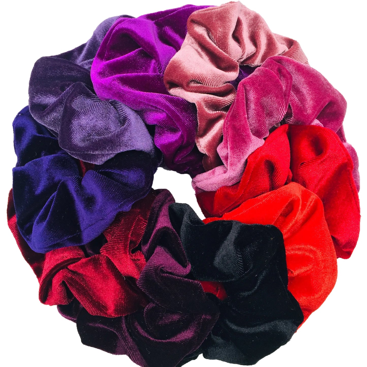 10/6/1pc hair scrunchies headband women ties velvet solid color Black set pack