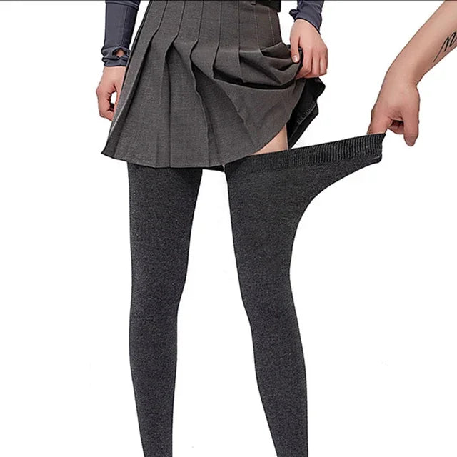 Cotton Thigh High Socks Super Elastic Stockings  Over-knee Extra Long Socks
