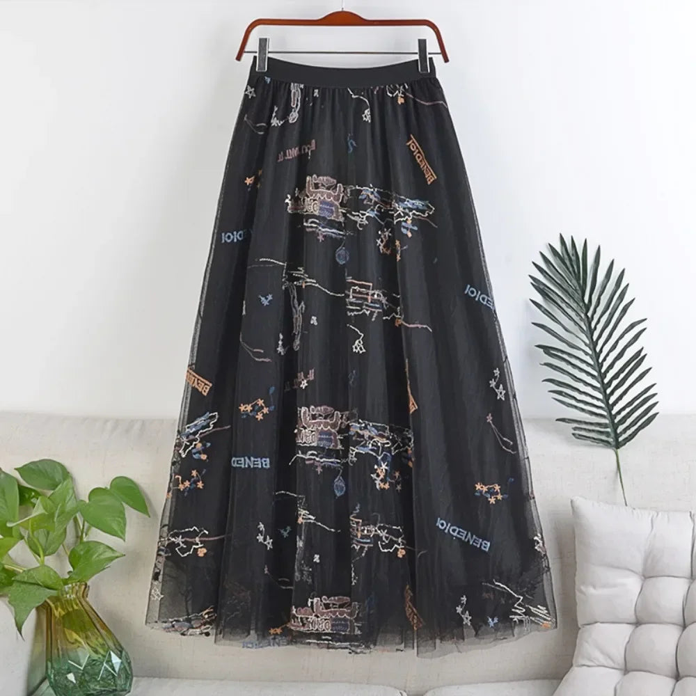 Vintage Long Skirt Ethnic Style