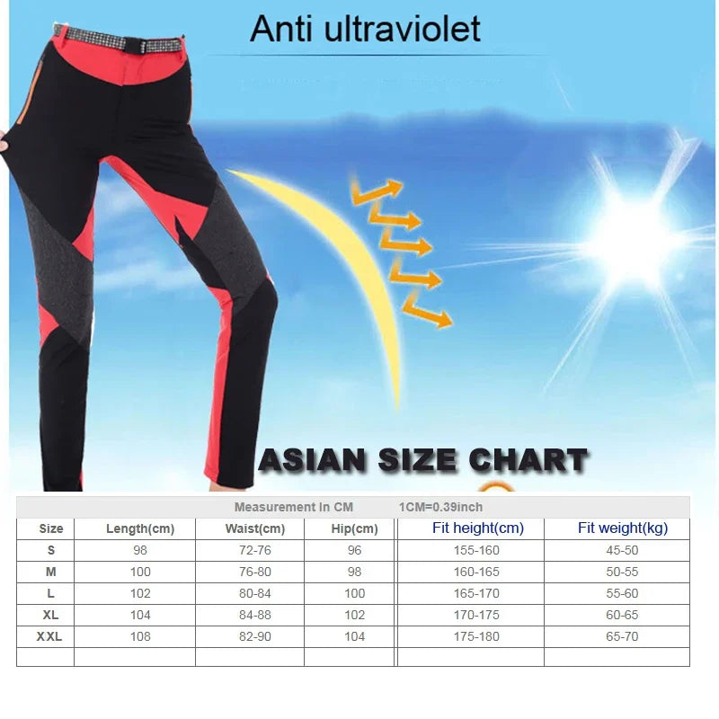 Outdoor Women Summer Sports Hiking Mountain Climbing Pants Quick Dry Waterproof Windproof Trousers Elastic