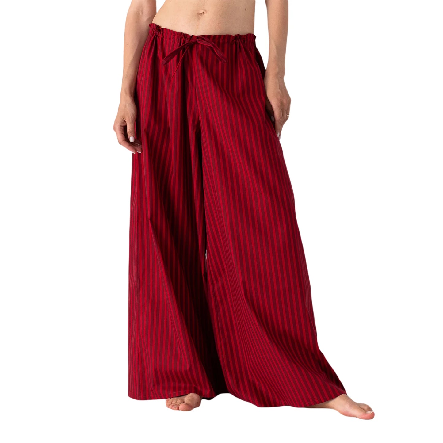Women s Casual High Waist Wide Leg Palazzo Pants with Elastic Waistband and Pockets for Spring Summer Fashion