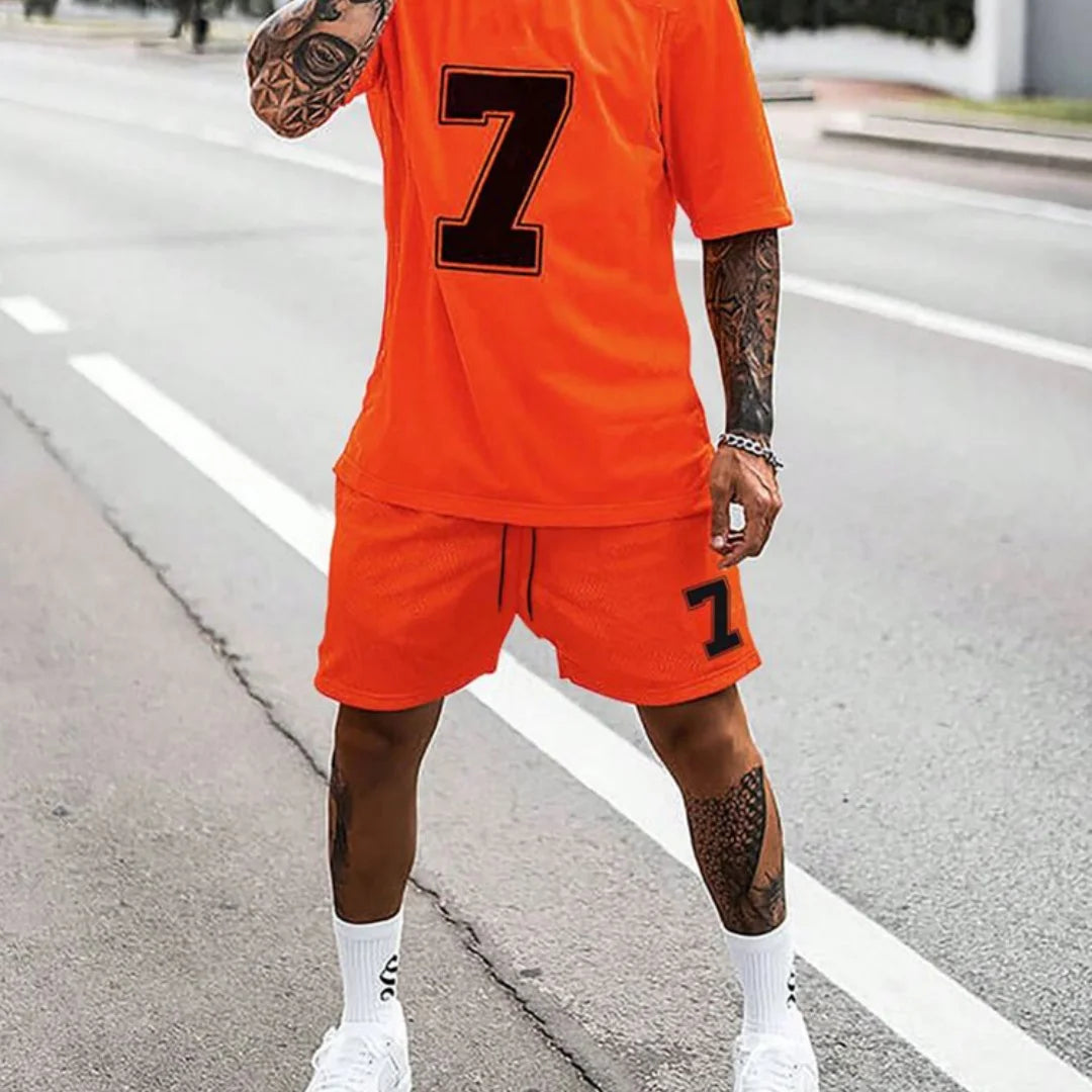 Summer 3D print men's round neck short-sleeved T-shirt shorts suit 2-piece high-quality casual street cool sports suit