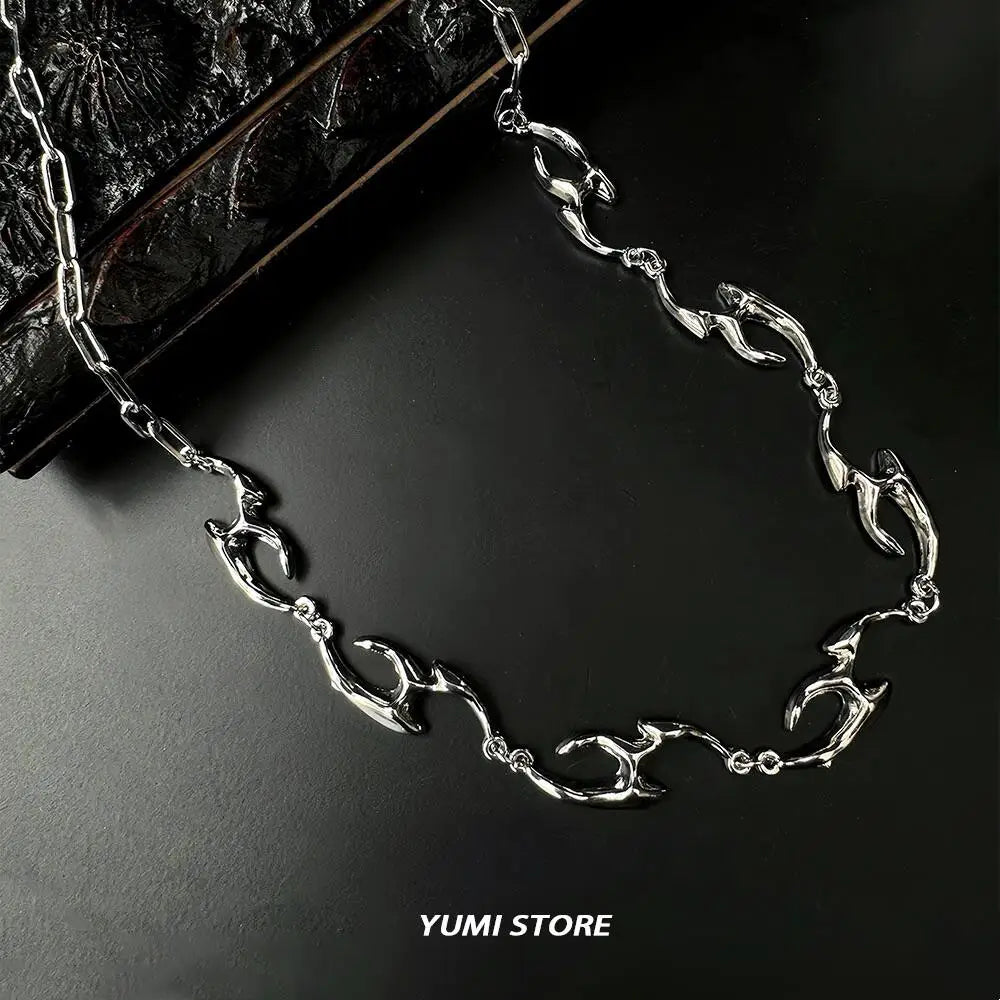 Trend Irregular Titanium Steel Necklace For Man Luxury Collar Chain Unisex Jewelry Street Hip Hop Accessories