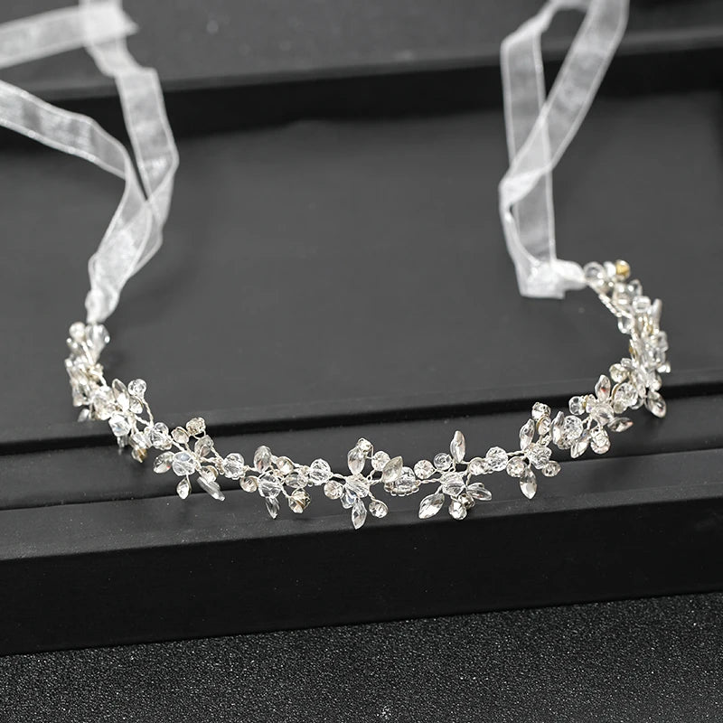 Handmade Silver Color Women Headbands Crystal Rhinestone Hairbands Hair Accessories Vines