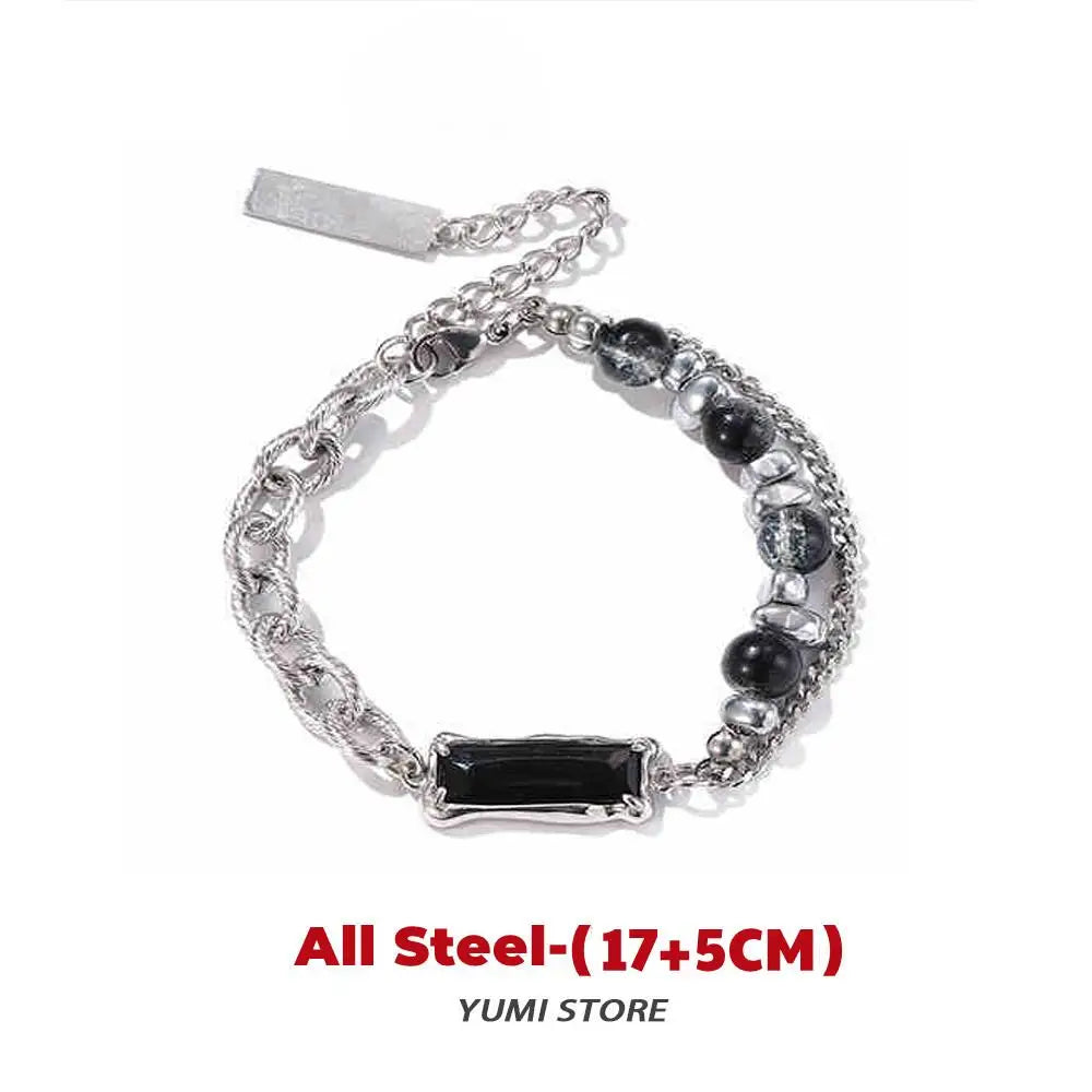 Retro Flame Cross Bracelet For Men Woman Hip Hop Titanium Steel Splice Chain Charm Unisex Jewelry