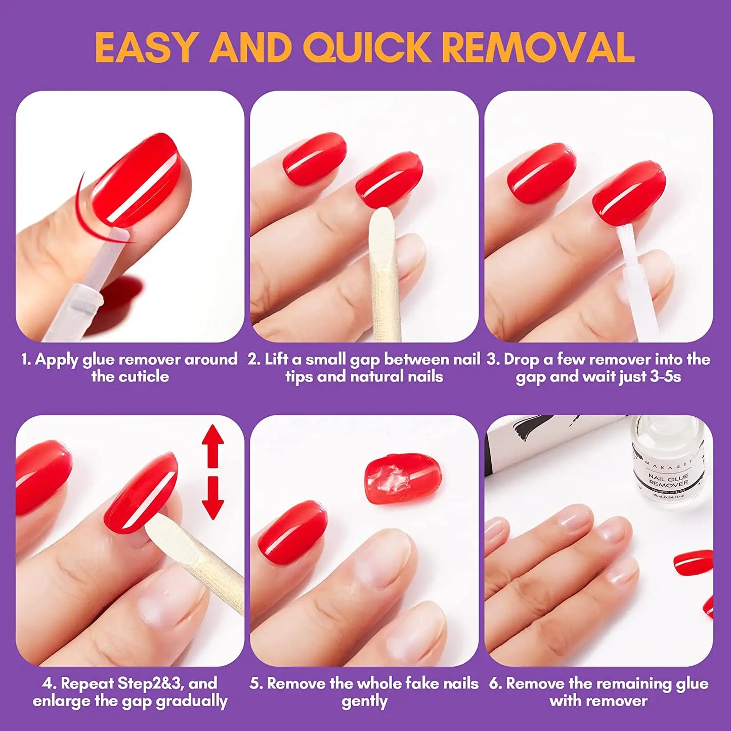 Nail Glue Remover Glue Off for False Nails Press ON Nails Glue Remover Fake Nail Adhesives Remover