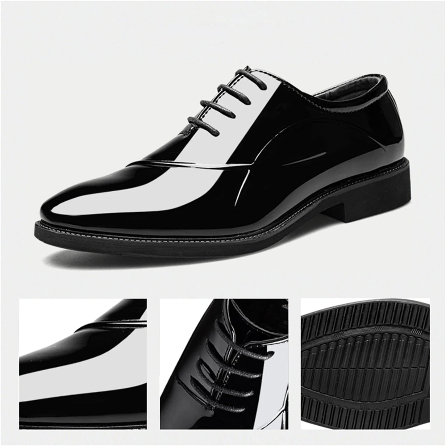 Men's Dress Shoes Classic Modern Formal Business Oxford Comfortable Tuxedo Casual Lace Up Derbys Shoes For Men