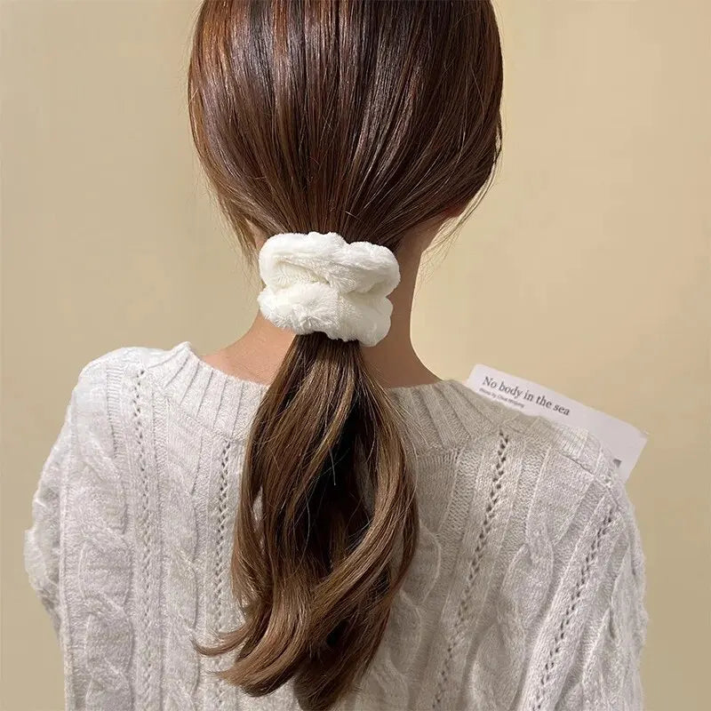 7 Pcs/Set Women Hair Scrunchies Set Plush Solid Hair Band Ponytail Holder Rubber Bands Hair Ties Hair Accessories