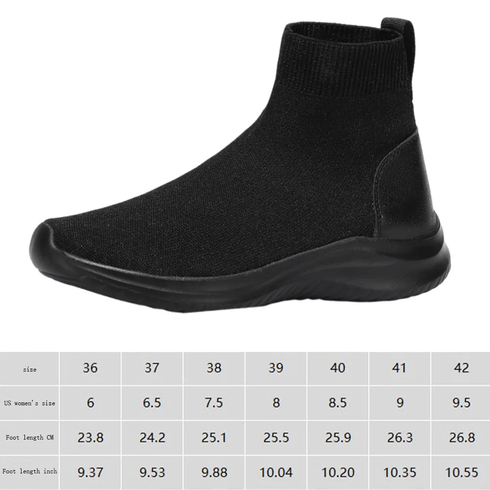 Slip on Sock-Soft Sneaker Boot Lightweight Slip On Ankle Booties Comfortable Casual