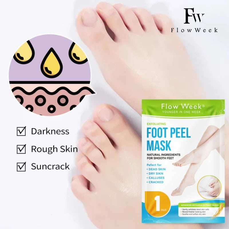 Foot Peel Mask, Exfoliating Peel Off Calluses Dead Skin Callus Remover Dry Cracked Feet, Baby Soft Smooth