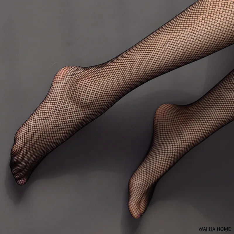 Sexy Black Fishnet Non-Slip Stockings Women Hollow Out  High Over Knee Lace Women's Long Stockings