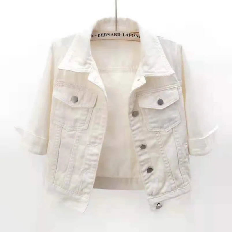 Women's Denim Jacket Short Coat Jean Jackets Casual Tops Loose Tops Lady Outerwear
