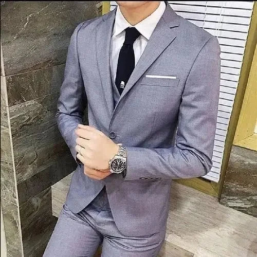 Men's Casual Suit Three-Piece Set Slimming Western-Style Clothes Professional Business Attire For Youth Student