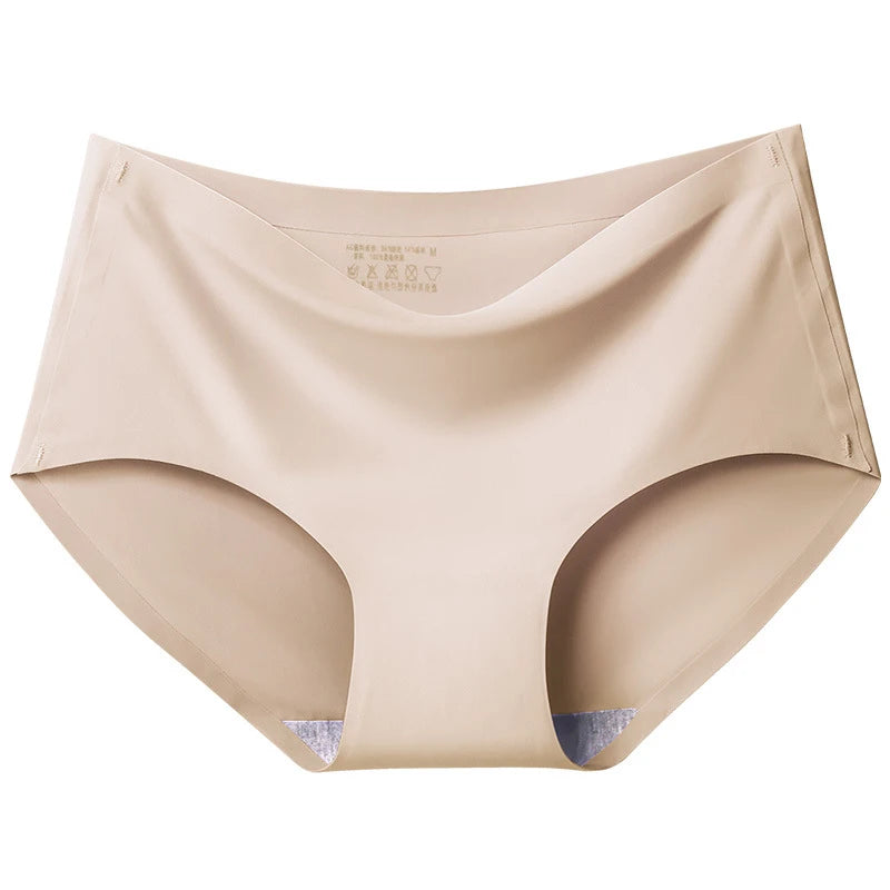 3Pcs/Set Large Size XXL Seamless Women Panties Mid-waist Briefs Female Breathable Underwear Ice silk Crotch Lingerie