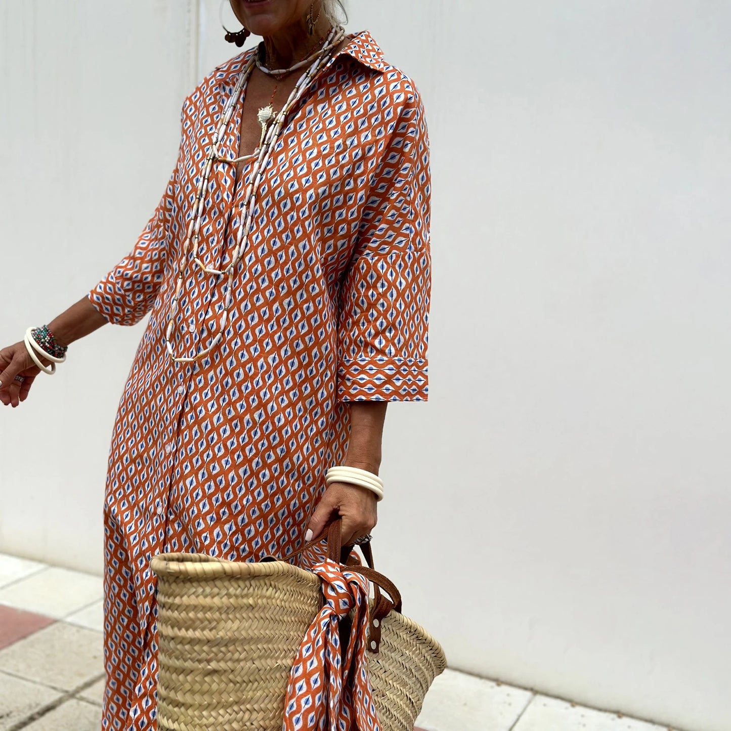 Casual V-Neck Short Sleeve Striped Button Up Midi Dress with Belt and Pockets