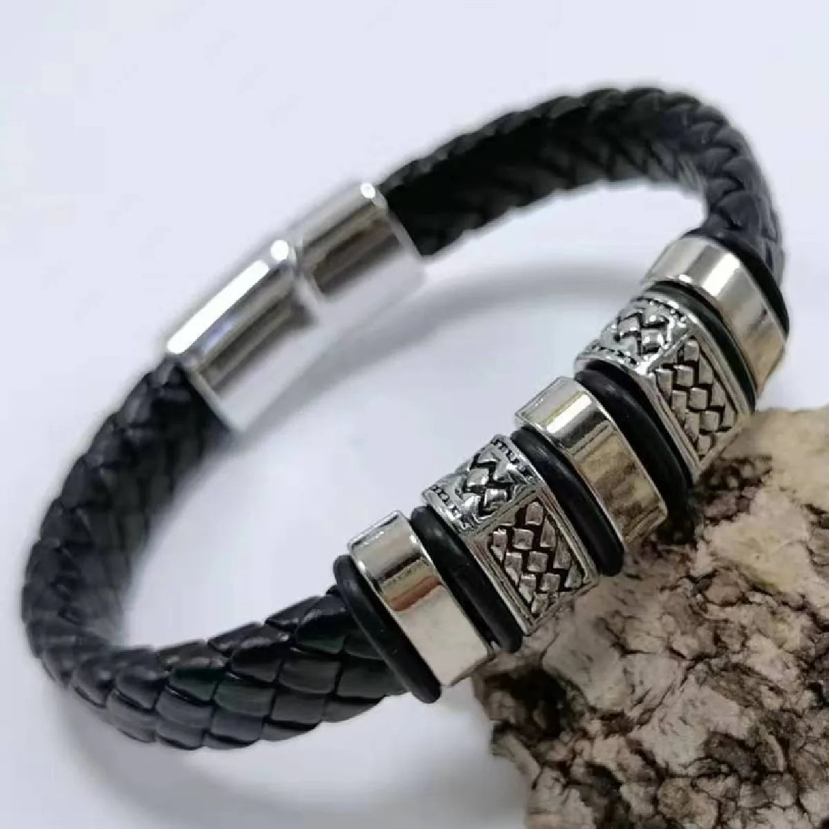 Tree Male Unique Design Trendy Vintage Cuff Men Bracelets PU Leather Bracelets Bangles for Men Jewelry