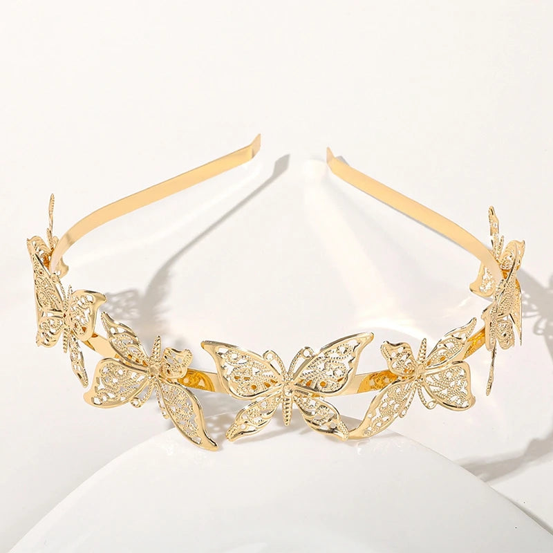 Gold Color Leaf Headband Headpiece Crown Tiara Headdress Goddess Greek Head Jewelry