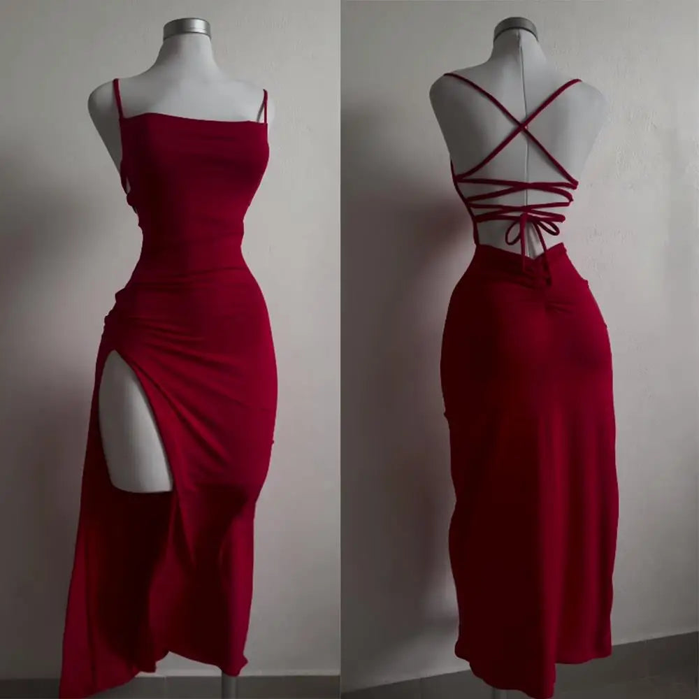 explosive dress summer high sensibility halter strap hip dress