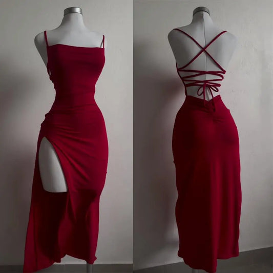 explosive dress summer high sensibility halter strap hip dress