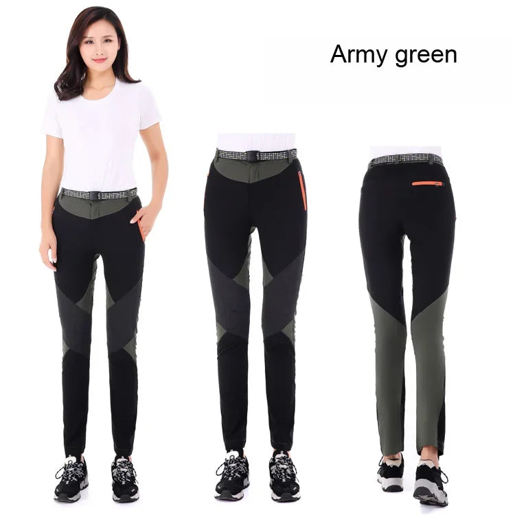 Outdoor Women Summer Sports Hiking Mountain Climbing Pants Quick Dry Waterproof Windproof Trousers Elastic