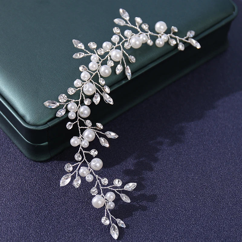 Pearls Crystal Handmade Headbands Fashion  Hair Accessories Hairbands Rhinestone Head Jewelry