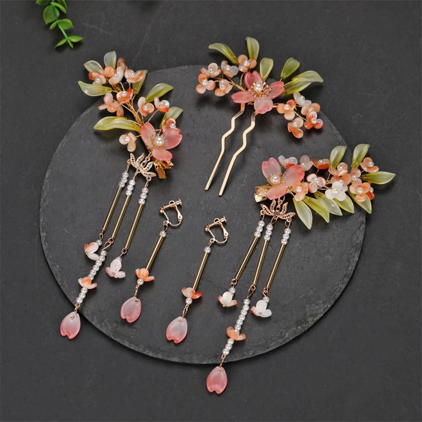 Hair Accessories & Earrings Set Hair Clip Hairpins Hair comb Bridal Headdress Retro Hair Accessories Headwear Gift Earrings