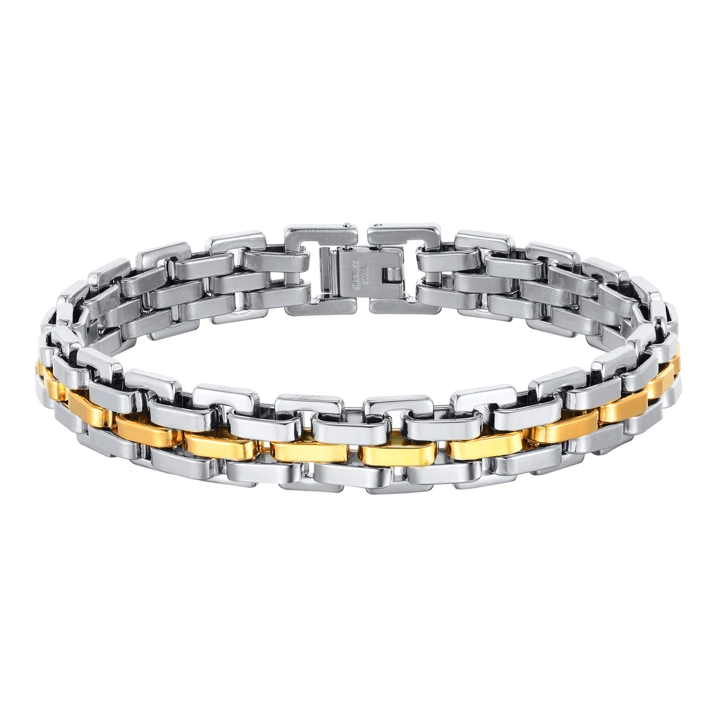 Vnox Stylish Strap Chain Bracelets for Men  Gift Jewelry, 10.7MM Wide Stainless Steel Links Wristband