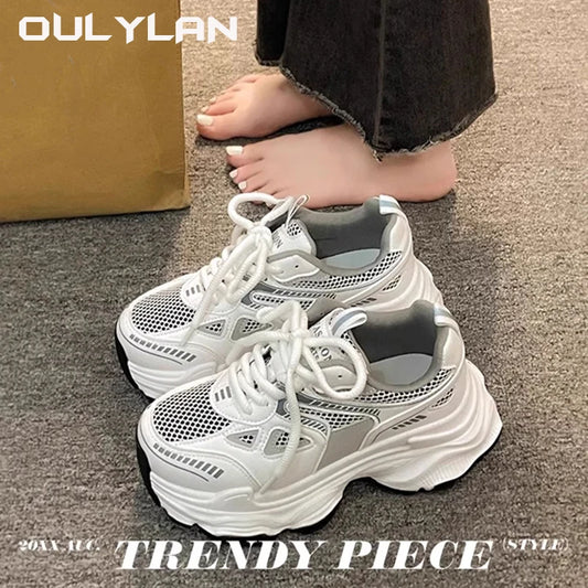 Thick Sole Women's Chunky Sneakers  Sports Running Shoes Casual Fitness Vulcanize Shoes