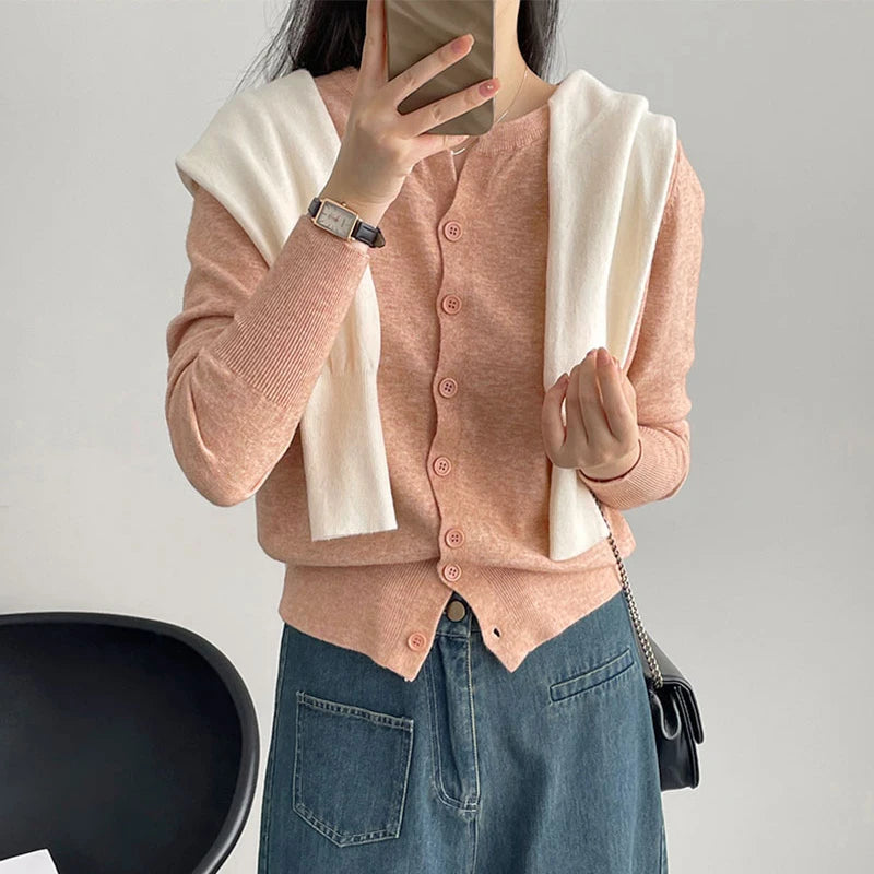 Fashion Women's Thin Fleece Knit Loose Short Cashmere Sweater Round Neck, Warm Casual Female Sweater Top Cloting