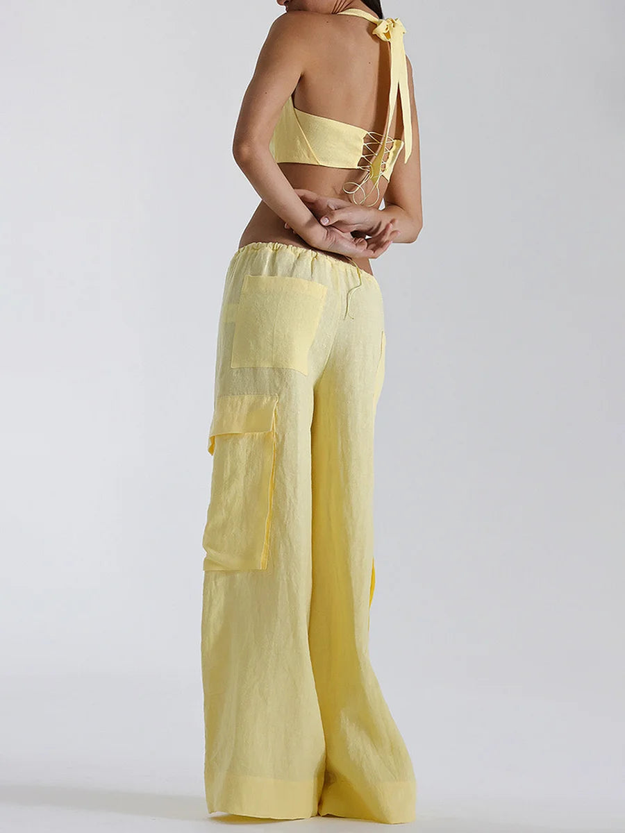 Women s High Waisted Cargo Pants with Adjustable Drawstring and Oversized Pockets for a Stylish Urban Look