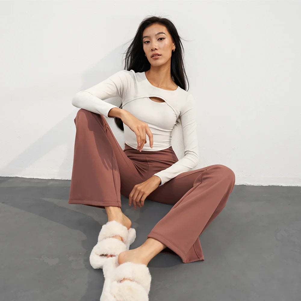 Winter Warm Thick Yoga Pants Flare Leggings High Waist Stretchy Breathable Fitness Trouser