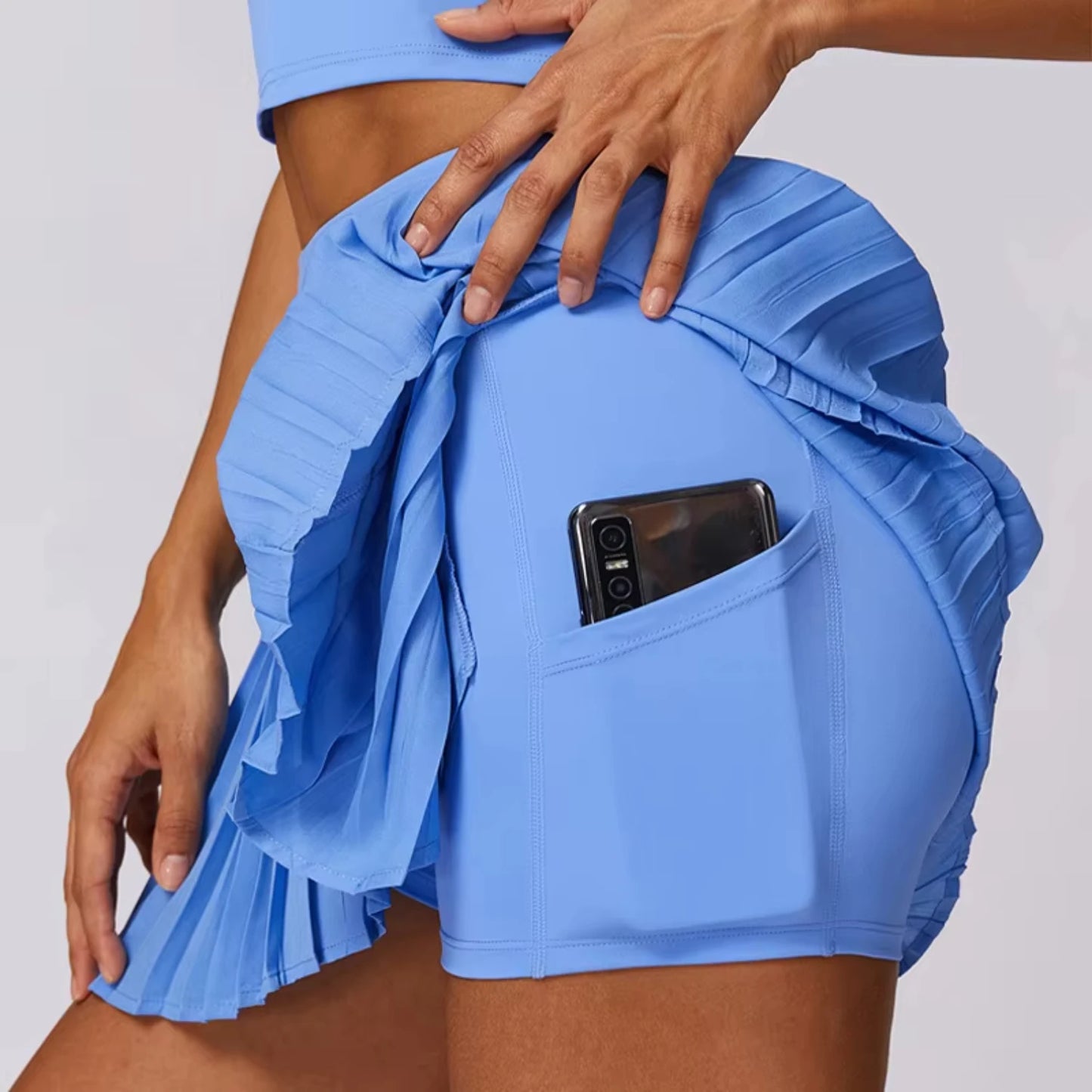 High Waisted Pleated Tennis Skirts with Pockets, Tummy Control, Casual Liner Skorts