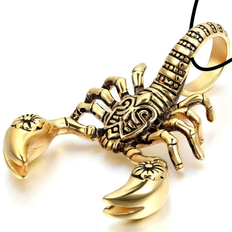Creative Design Animal Scorpion Pendant Necklace Men Women Stainless Steel Punk Hip Hop Necklace Jewelry