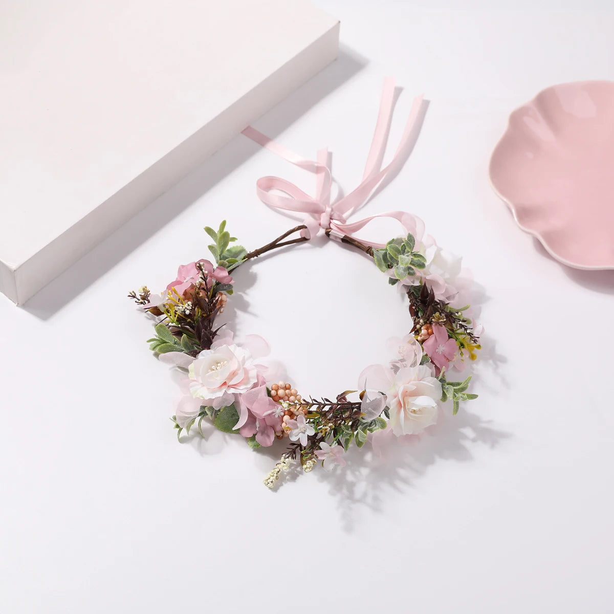 pastoral small fresh flower wreath hair hoop fairy rose flower flower headdress, retro antique style flower