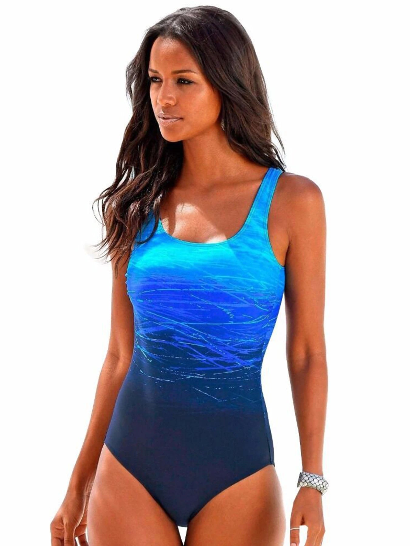 Print Sport One Piece Swimsuit For Women Cross Backless Swimwear Monokini Plus Size Bathing Suit Swimming Suit Bathers