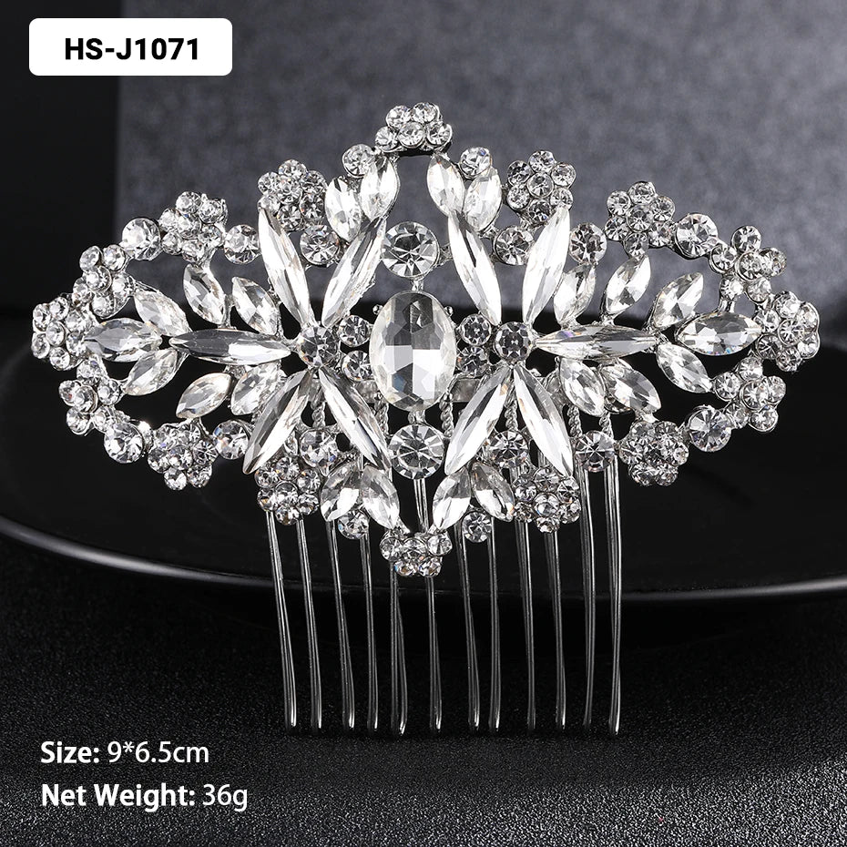 Silver Color Wedding Hair Combs Hairpins Crystal Rhinestone Bride Hair Accessories Women Bridal Hair Jewelry