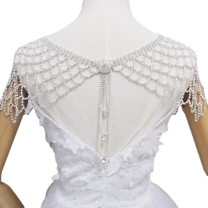 Mesh Rhinestone Shoulder Chain Necklace  Accessories  Body Chain Lingerie Jewelry
