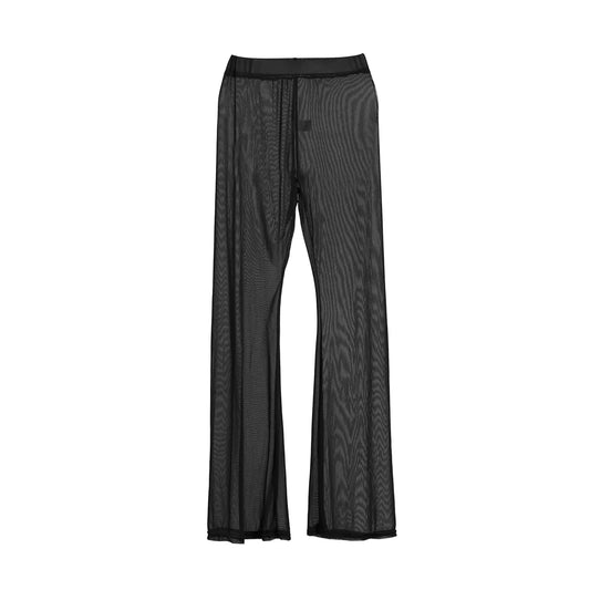 Sheer Mesh Pants with Ruffled Hem High Waisted Bikini Cover Up  Flowy Trousers for Beachwear