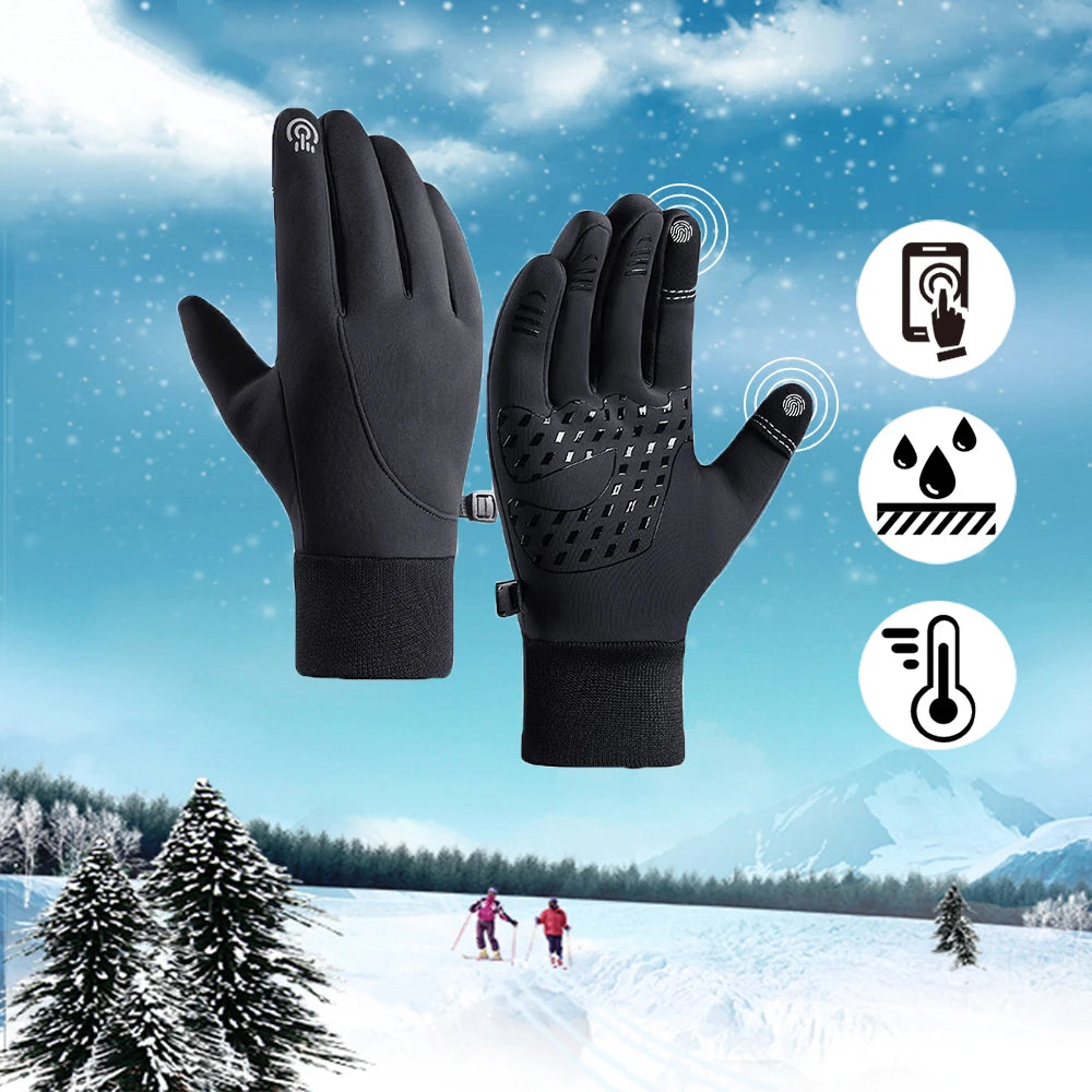 Winter Warm Cycling Gloves Skiing Windproof Gloves Waterproof