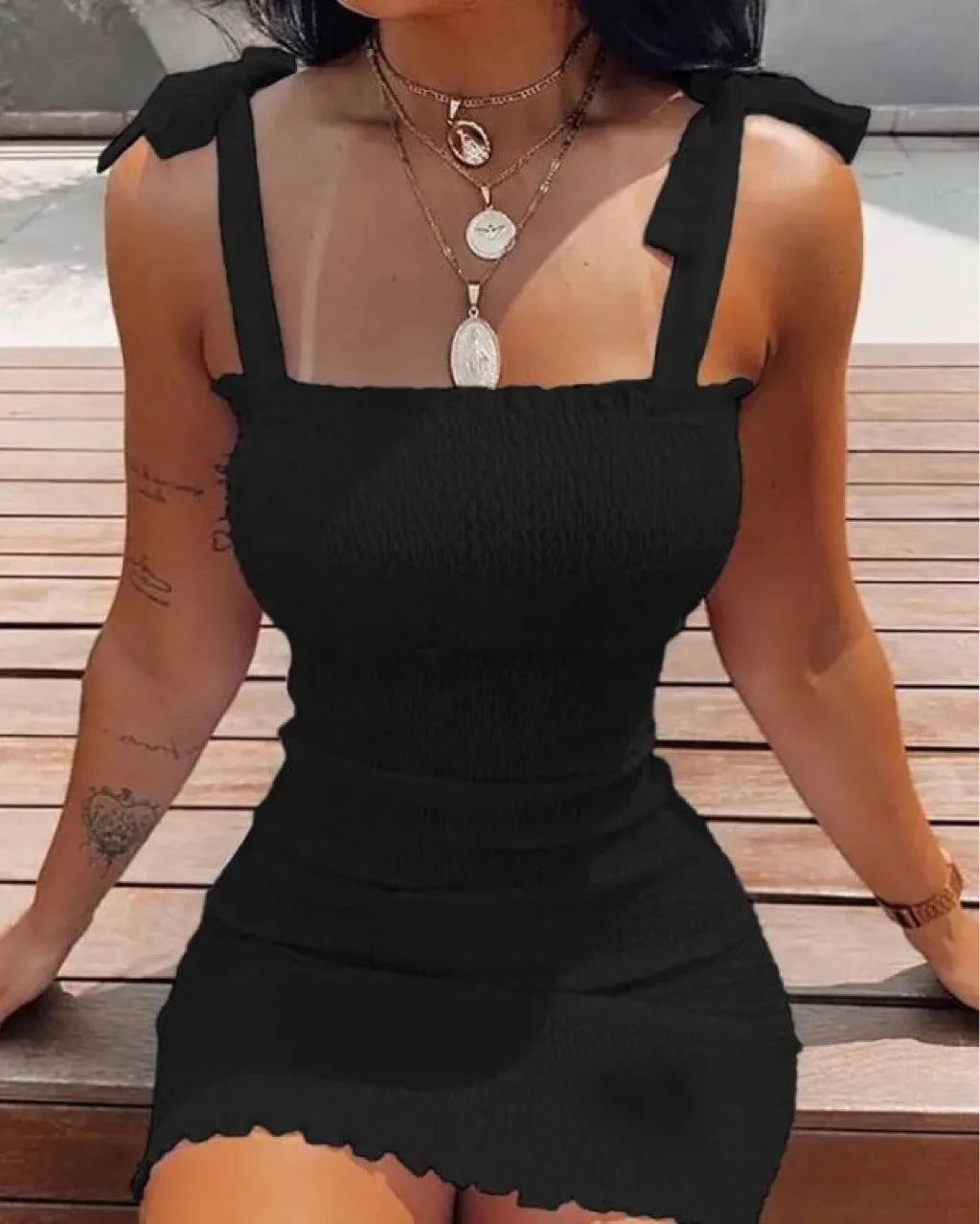 Trendy Solid Strap Short Dresses Off Shoulder Sexy Skirt Pullover Sheath Mini Summer Beach Female Vest Dress