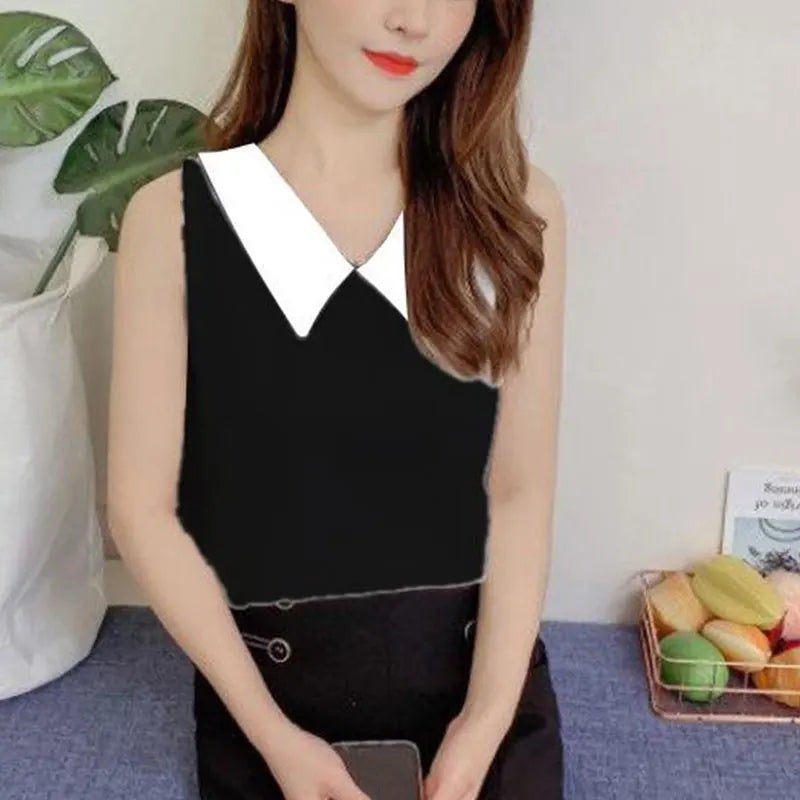 Sleeveless chiffon shirt