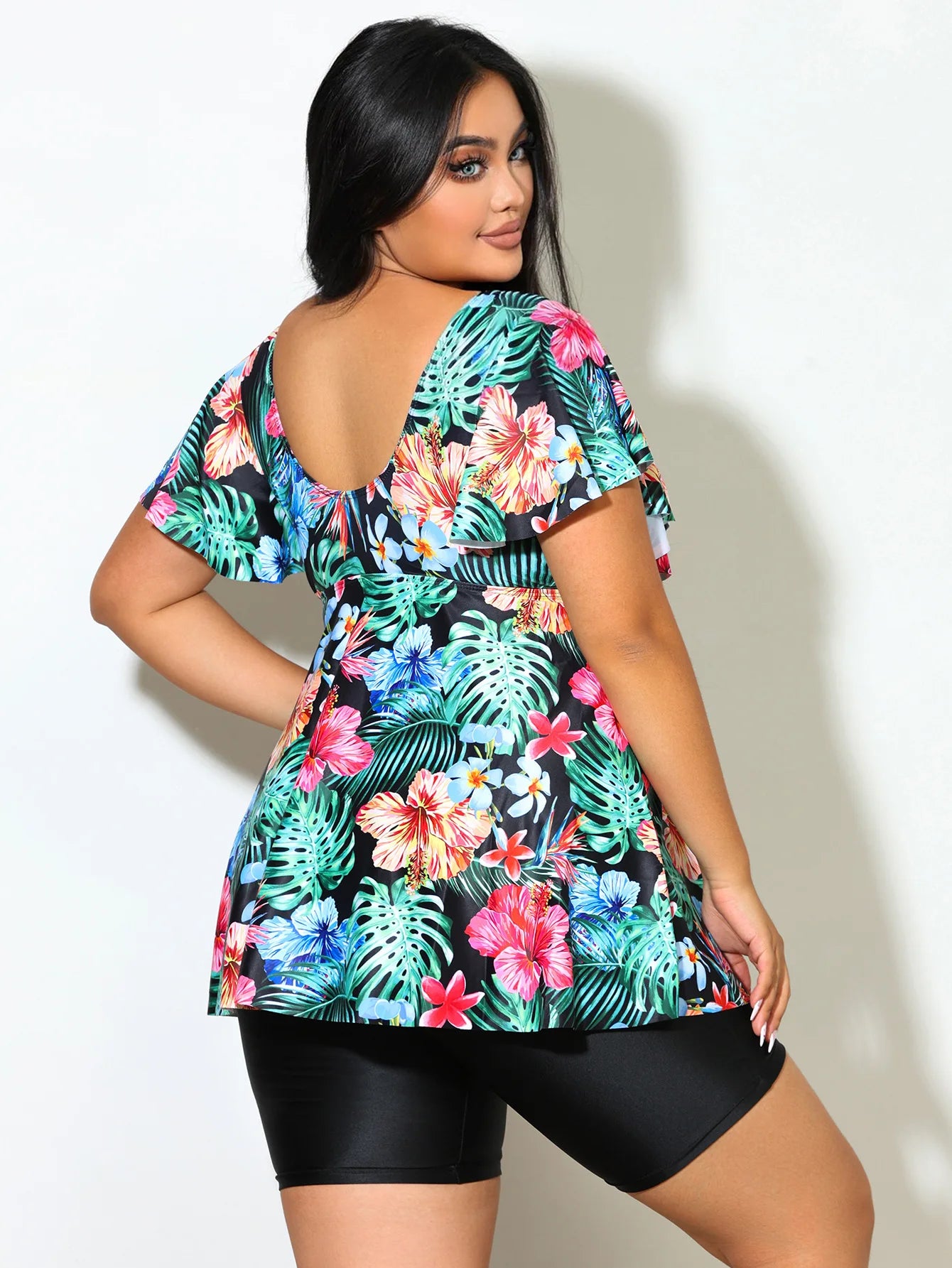 Plus Size Swimwear Women Tankini Female High Waist Swimsuit Summer Big Bikini Large Bathing Suit