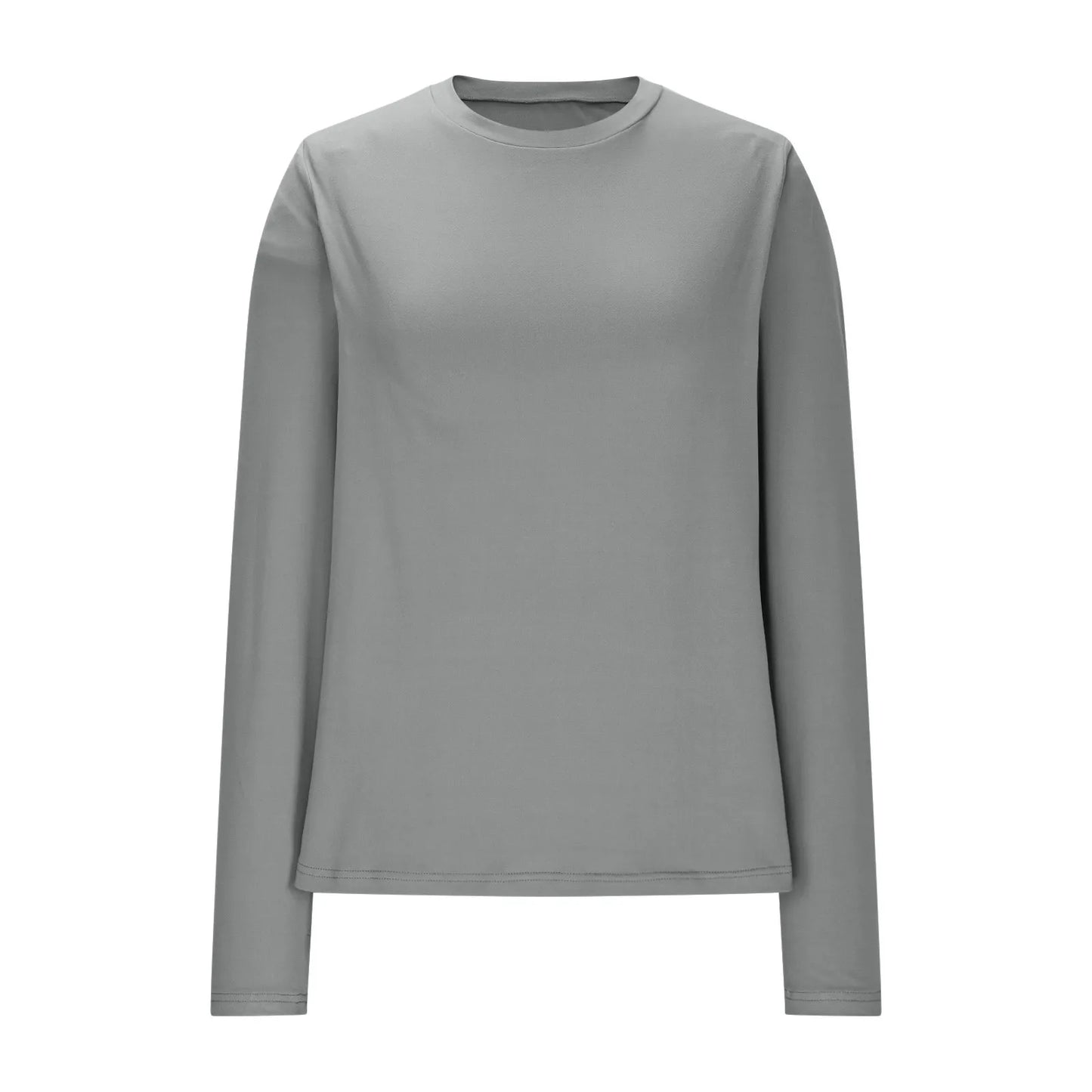 Casual Long Sleeve Women T-Shirt Round Neck  T Shirts Elegant Ladies Glove Finger Tees Tops
