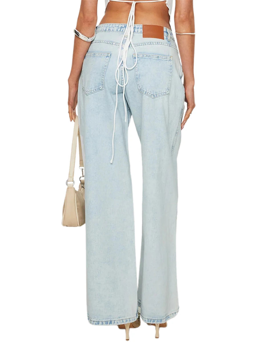 Women s Relaxed fit Jeans with Pockets  Casual Loose Fit