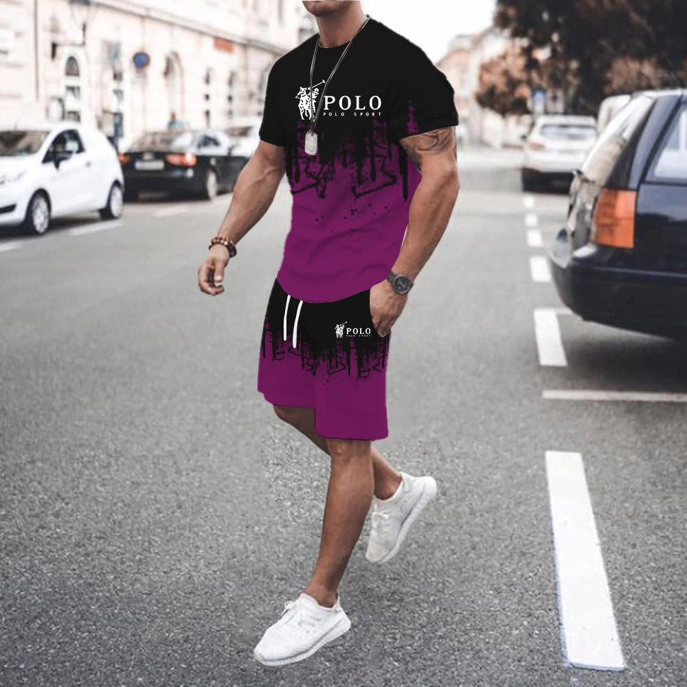 Summer Men's Casual Suit Street Fashion Loose and Comfortable T-Shirt Outdoor Sports Running Shorts Novel