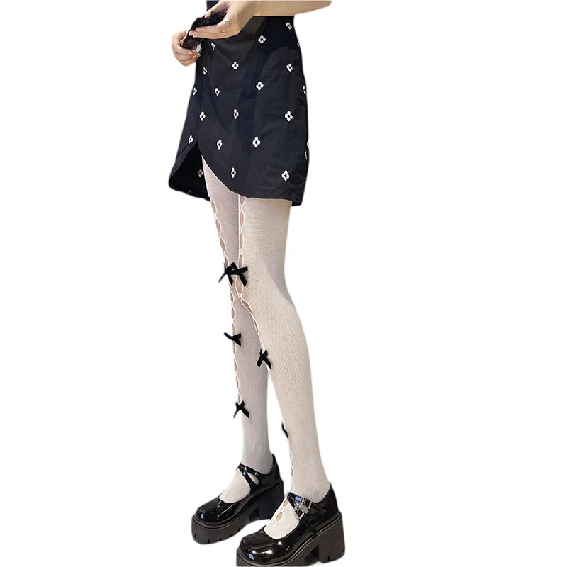 Elegant Lace Thigh High Stockings with Floral Embroidery Sexy Sheer Tights for Women Fashionable Hosiery for Ladies
