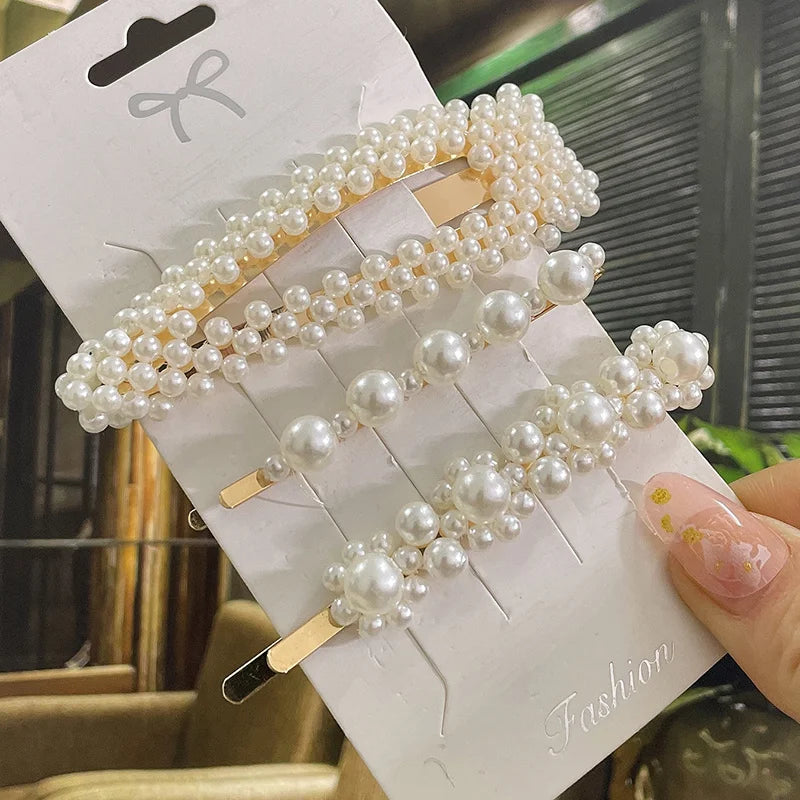 Simulated Pearl Hair Clips For Women Hairpins Geometric Hair Barrettes Fashion Hairgrip Hair Accessories